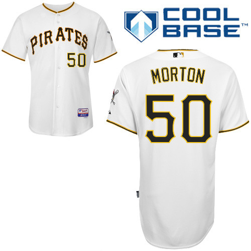 Charlie Morton #50 MLB Jersey-Pittsburgh Pirates Men's Authentic Home White Cool Base Baseball Jersey
